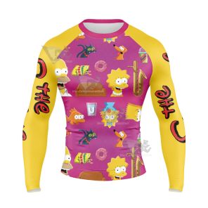 The Simpsons Family Head Long Sleeve Compression Shirt