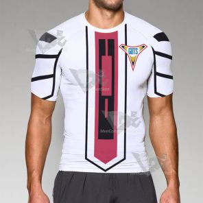 Ultraman Tiga Guts White Uniform Short Sleeve Compression Shirt