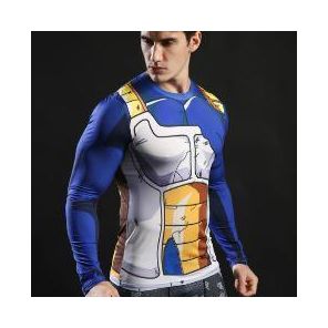 Vegeta Battle Damaged Armor Dragon Ball Z Long Sleeve Compression Rash Guard