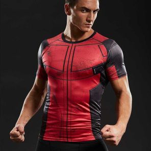 Wade Wilson Short Sleeves Man Compression Shirts