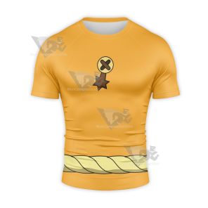 Wakfu Yugo Yellow Cosplay Short Sleeve Compression Shirt