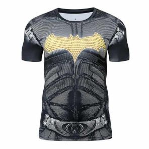 Wayne Batman Short Sleeve Compression Shirt For Men