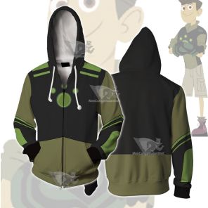 Wild Kratts Chris Green Cosplay Zip Up Hoodie