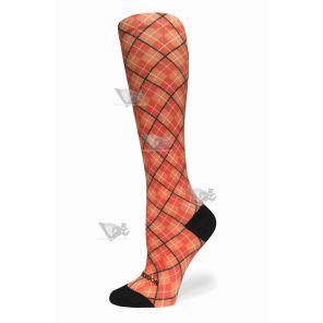 Women Compression Socks Orange Plaid