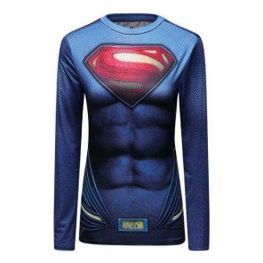 Women Superman Compression Elite Long Sleeve Rashguard