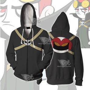 Xiaolin Showdown Jack Spicer Grey Cosplay Zip Up Hoodie