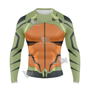 Young Justice Aquaman Ii Long Sleeve Compression Shirt