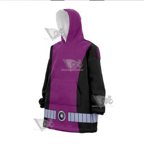 Young Justice Beast Boy Purple And Black Oversized Blanket Hoodie