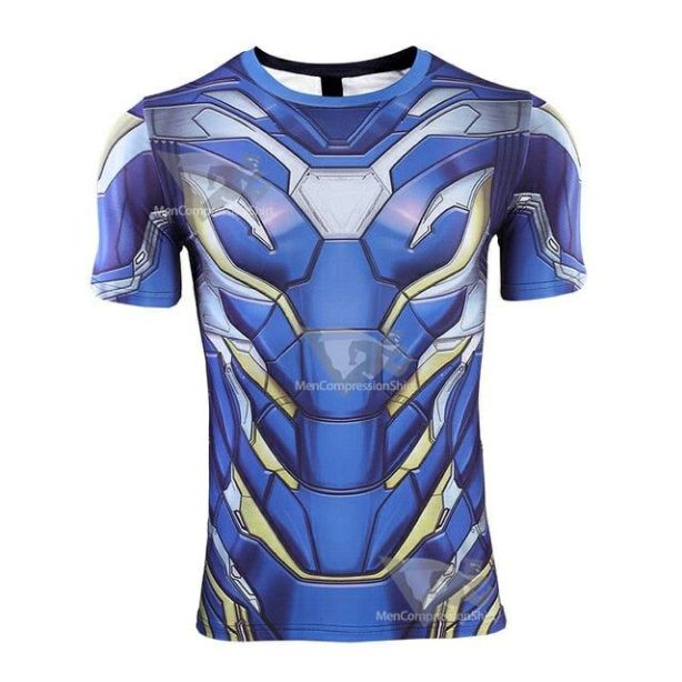 2019 Avengers 4 Tony Stark Short Sleeve Compression Shirt