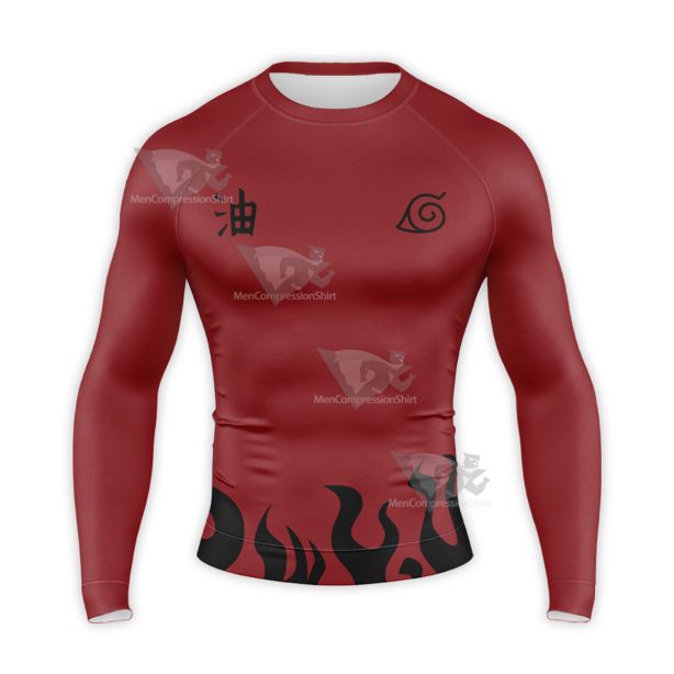 4 Hokage Fire Red Long Sleeve Compression Shirt