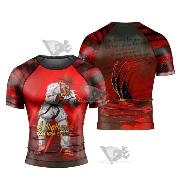 A Nightmare On Elm Street Mens Short Sleeve Rash Guard