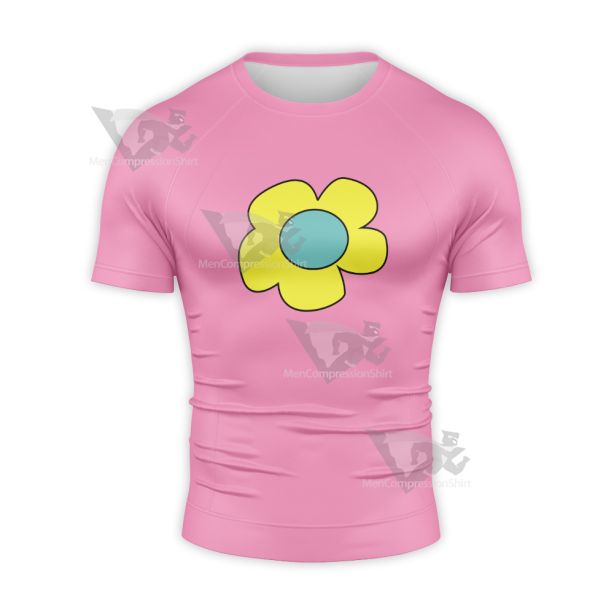 Adventures Of Billy And Mandy Flower Cosplay Short Sleeve Compression Shirt