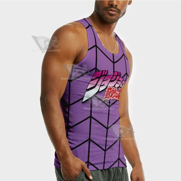 Anime Bizarre Wind Prosciutto Purple Sleeveless Compression Shirt