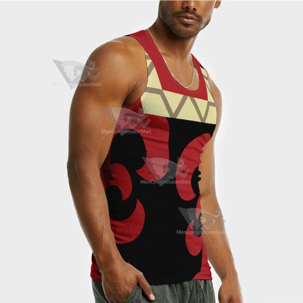 Anime Demon Slayer Tanjiro Black Sleeveless Compression Shirt