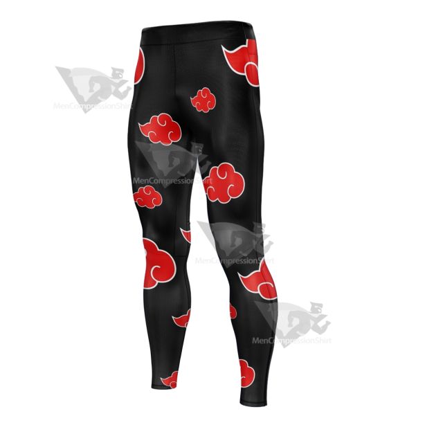 Anime Red Cloud Black Men Compression Legging