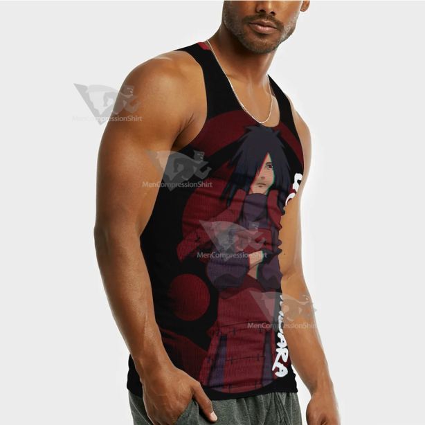 Anime Uchiha Madara Classic Red Sleeveless Compression Shirt