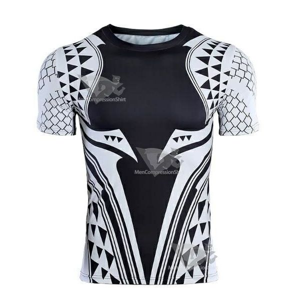 Aquaman Light Tattoo Short Sleeve Compression Rash Guard