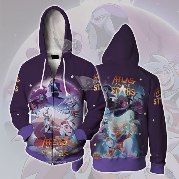 Atlas And The Stars Cosplay Zip Up Hoodie