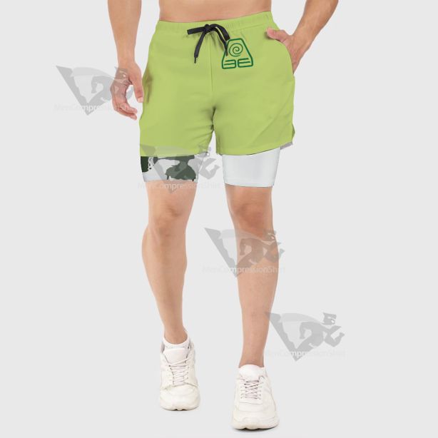 Avatar Earth Kingdom Green Men Compression Gym Short