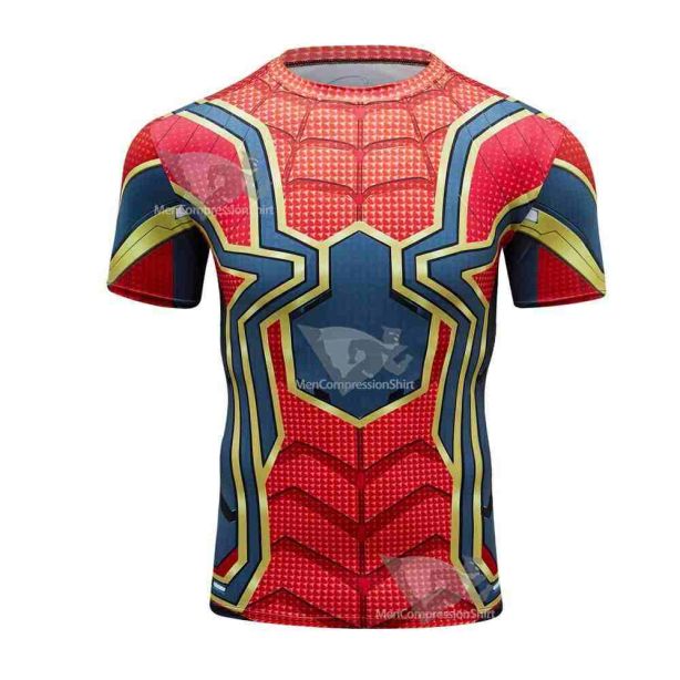 Avengers 3 Iron Parker Short Sleeve Compression Shirt For Men