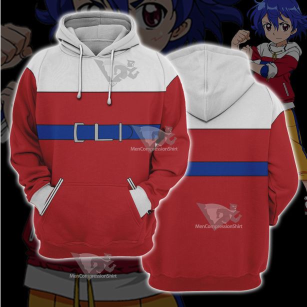 B Daman Riki Ryugasaki Red Cosplay Hoodie