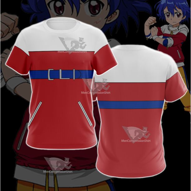 B Daman Riki Ryugasaki Red Cosplay T-Shirt