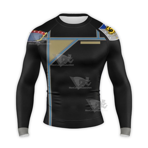 Babylon 5 Army Of Light Uniform Black Long Sleeve Compression Shirt