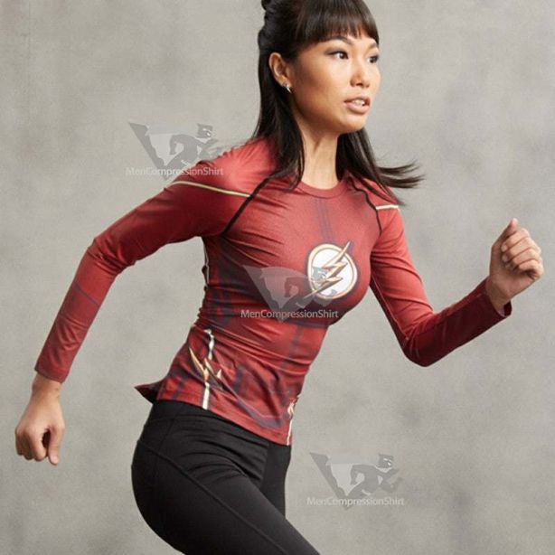 Barry Allen Long Sleeve Compression Shirt For Women