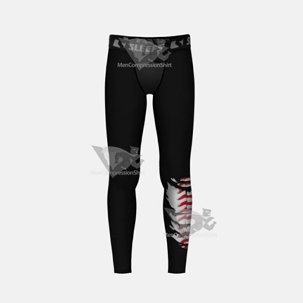 Baseball Ripped Kids Compression Tights Leggings