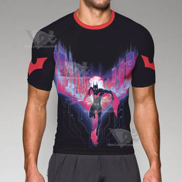 Batman Beyond Black Short Sleeve Compression Shirt