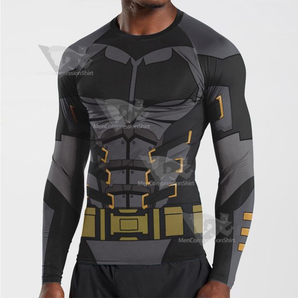 Batman Black Grey Uniform Long Sleeve Compression Shirt