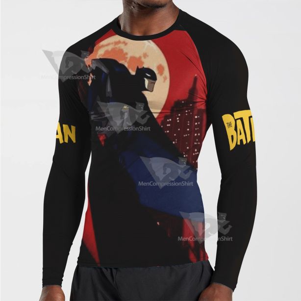 Batman Classic Red Long Sleeve Compression Shirt