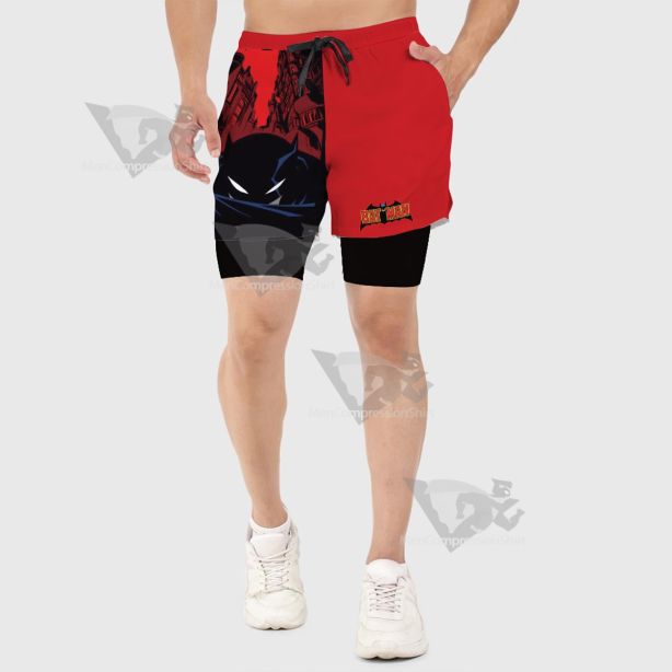 Batman Classic Red Men Compression Gym Short