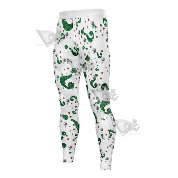 Batman Forever Riddler Rhinestone Hero Mens Compression Legging