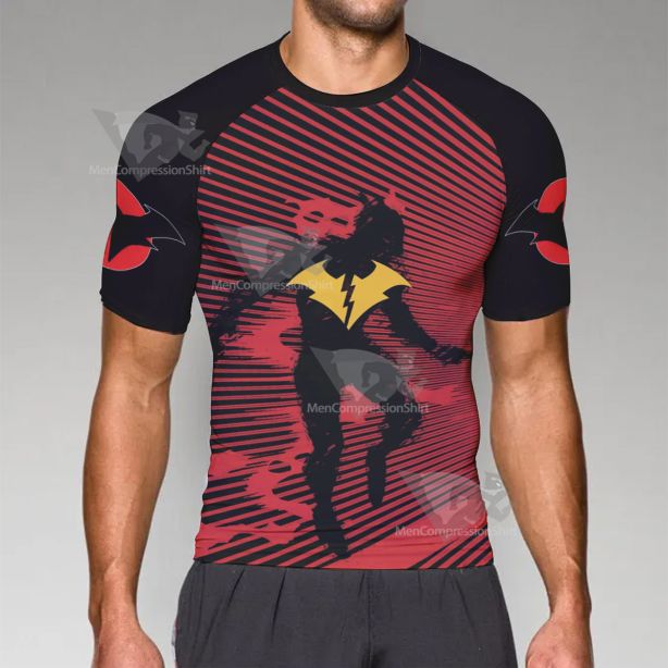 Batman Red Death Red Short Sleeve Compression Shirt