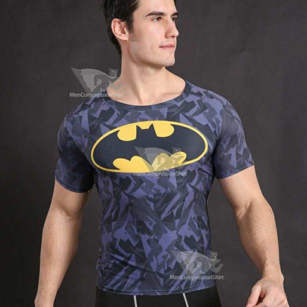 Batman Wayne Short Sleeve Compression Shirt For Men