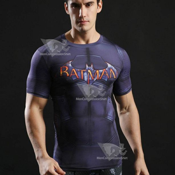 Batman Wayne Short Sleeve Compression Shirts