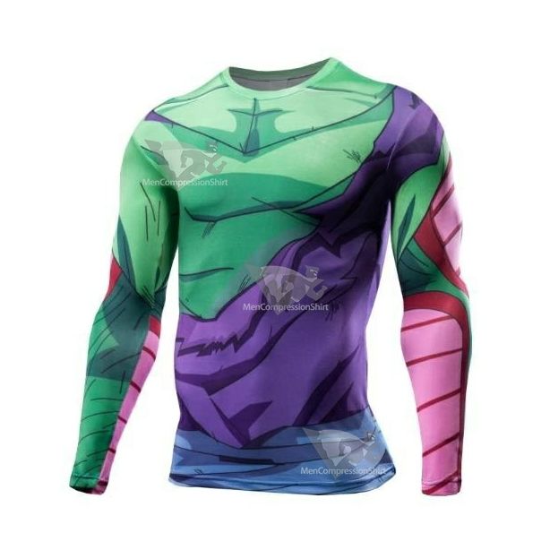 Battle Damaged Picollo Armor Dragon Ball Z Compression Long Sleeve Rash Guard