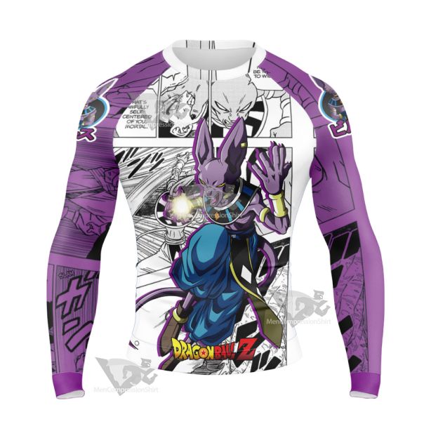 Beerus Dragon Ball Purple Long Sleeve Compression Shirt