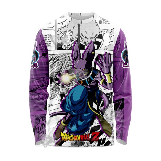 Beerus Dragon Ball Purple Long Sleeve Shirt