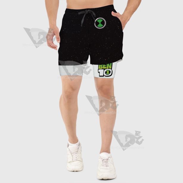 Ben 10 Alien X Black Men Compression Gym Short