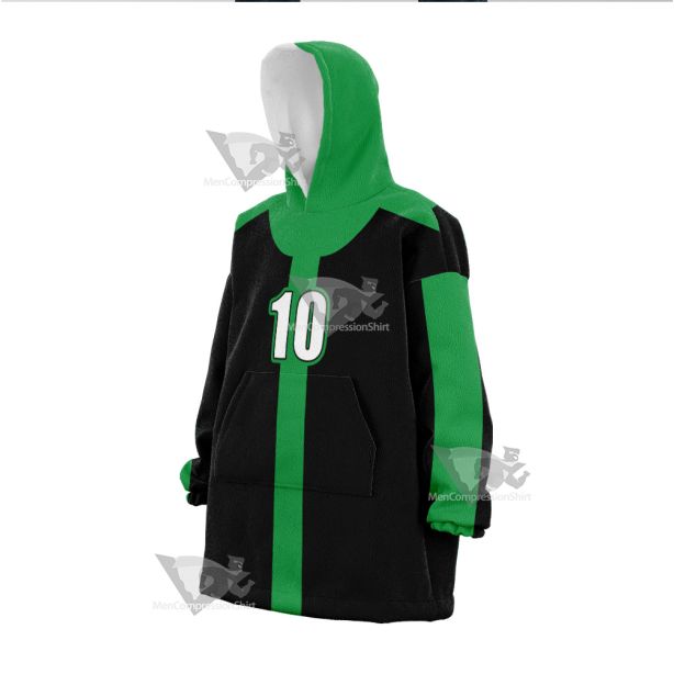 Ben10 Ben Tennyson Green And Black Cosplay Oversized Blanket Hoodie