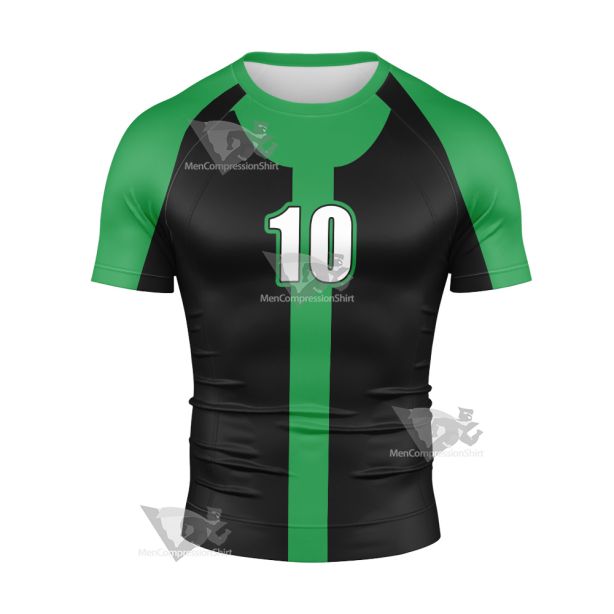 Ben10 Ben Tennyson Green And Black Short Sleeve Compression Shirt