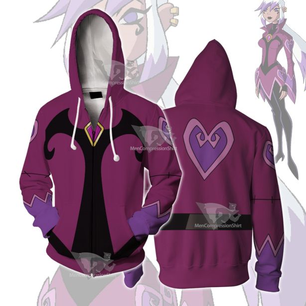 Ben10 Charmcaster Purple Cosplay Zip Up Hoodie