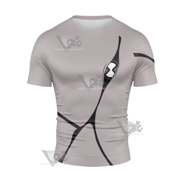 Ben10 Ghostfreak Grey Cosplay Short Sleeve Compression Shirt