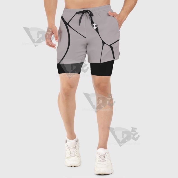 Ben10 Ghostfreak Grey Men Compression Gym Short