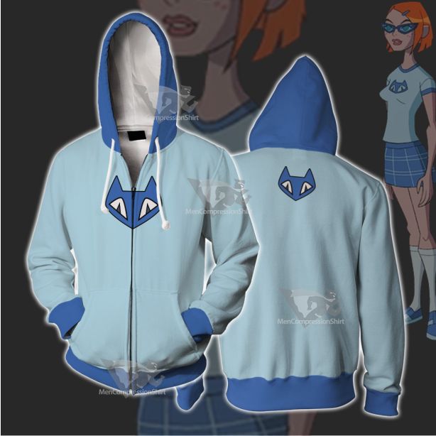 Ben10 Gwen Tennyson Blue Cat Cosplay Zip Up Hoodie