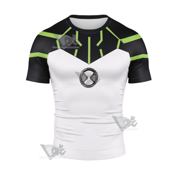 Ben10 Upgrade Green Line Cosplay Short Sleeve Compression Shirt