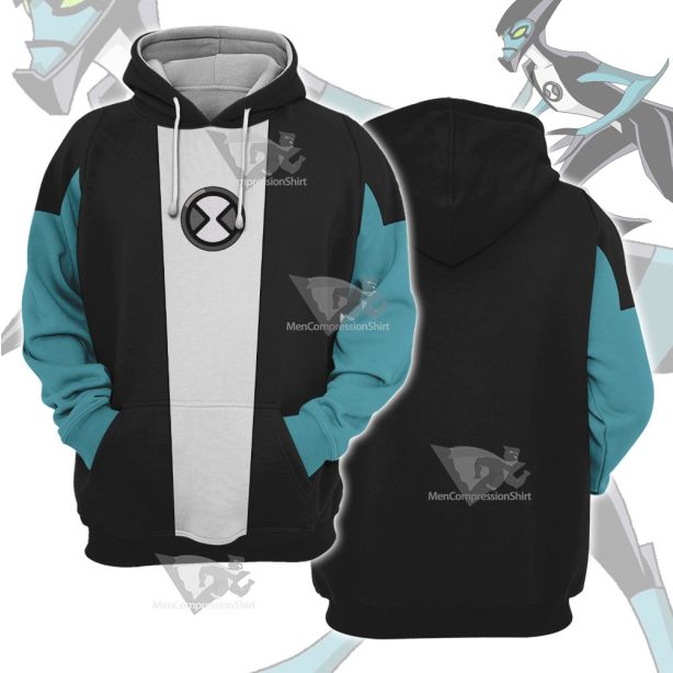 Ben10 Xlr8 White Cosplay Hoodie