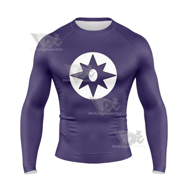 Big Bang Theory Sheldon Purple Circle Cosplay Long Sleeve Compression Shirt